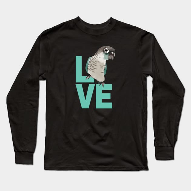 Cute Parrot LOVE - Blue Cheek Conure for Bird Lovers Long Sleeve T-Shirt by cottoncanvas